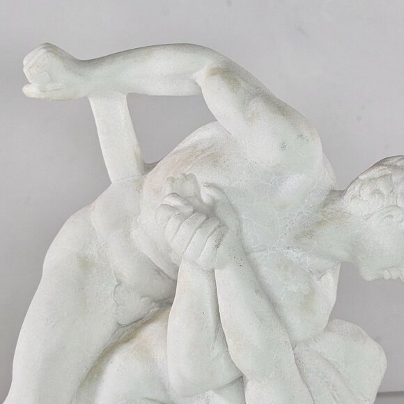 G Ruggeri The Wrestlers Alabaster Sculpture Classic Greek Roman - Picture 12 of 12
